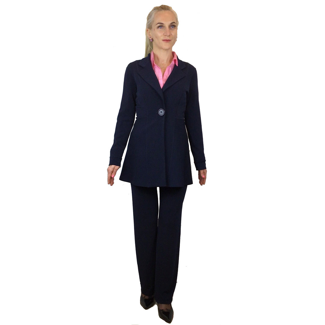 One Button Jacket, Navy One Button Jacket, Navy