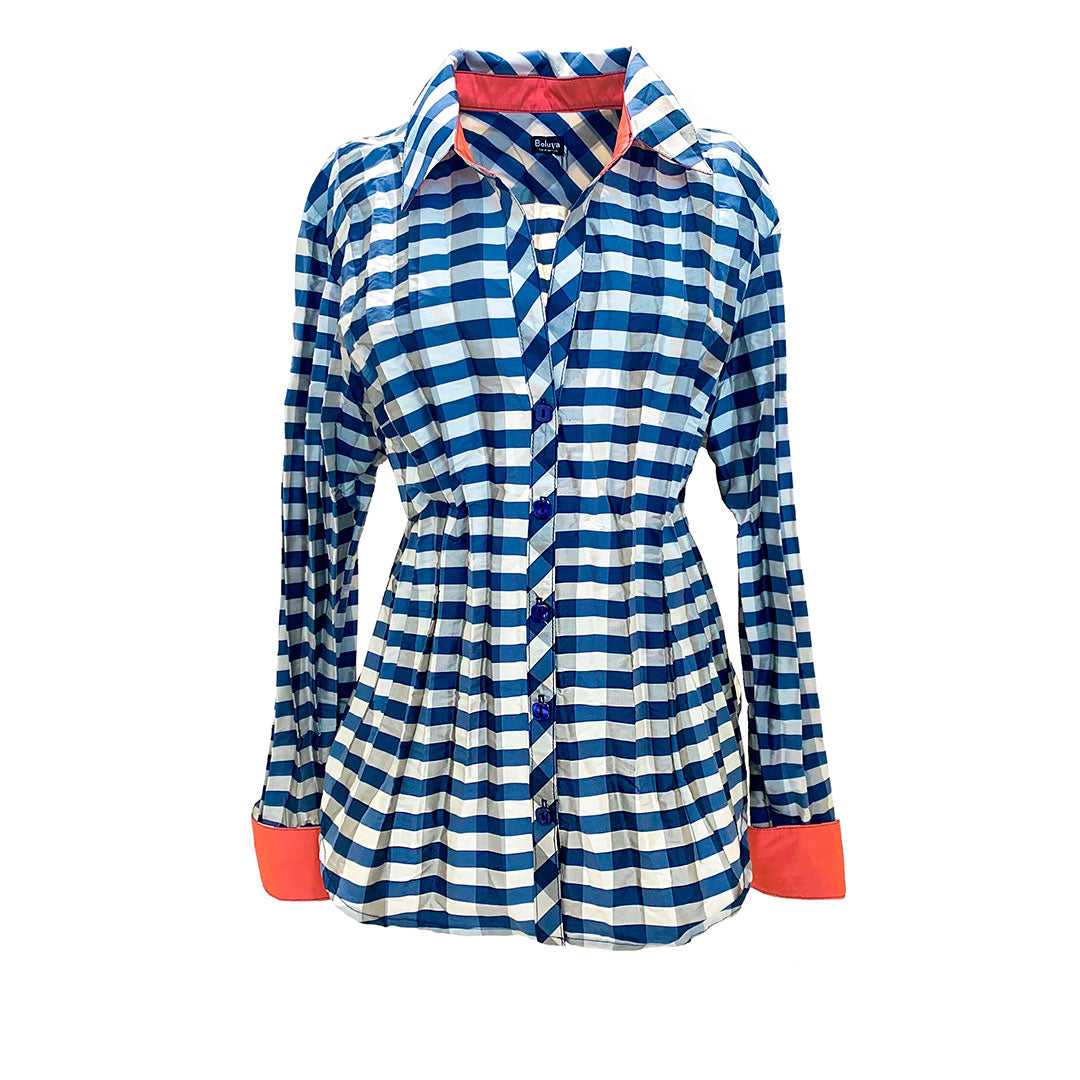 Webster Check NAVY/IVORY