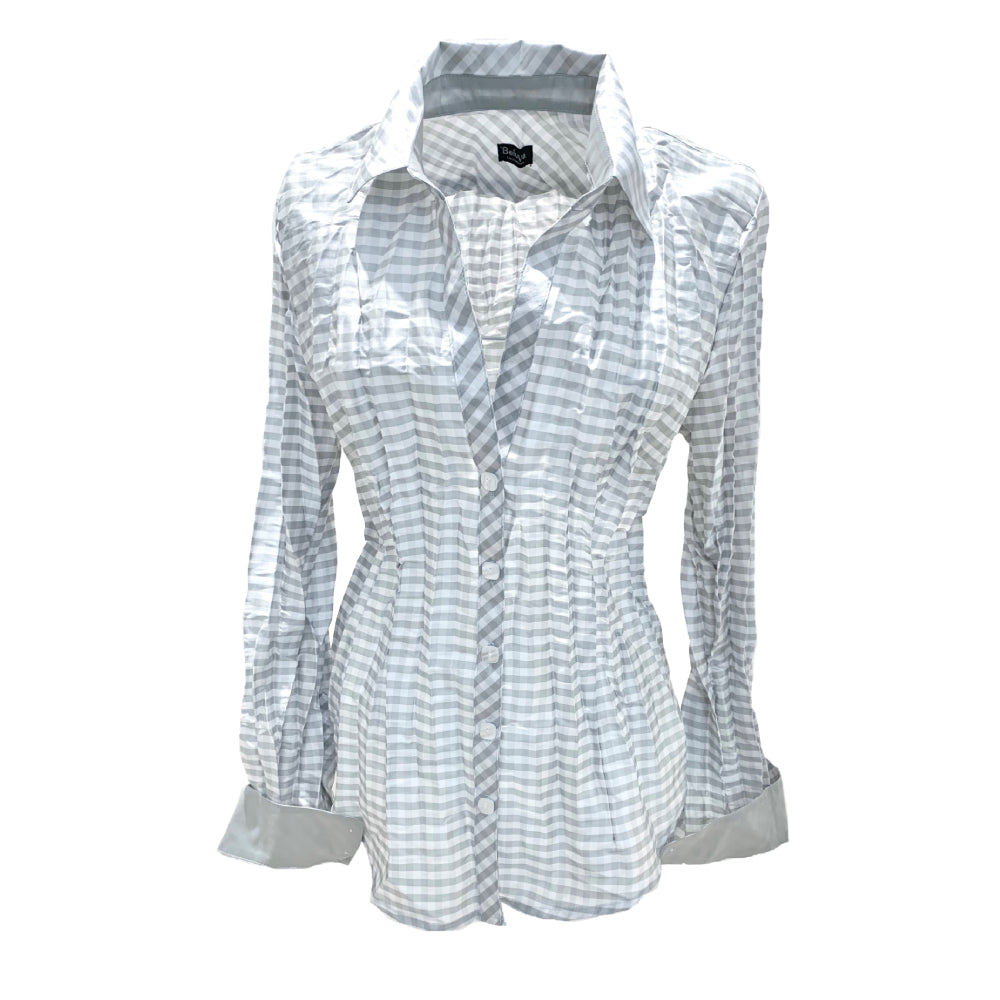Webster Pin Check, Platinum/White