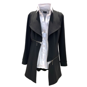 Zipper Trim Jacket, Black