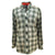 Casual cut shirt, green check beige with orange tint, soft to the touch